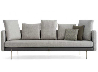 Nowoczesna 4 miejsce do siedzenia Sofa Szary Kolor Salon Podkładka Włókienniczy Kanapa Trzyosobowa