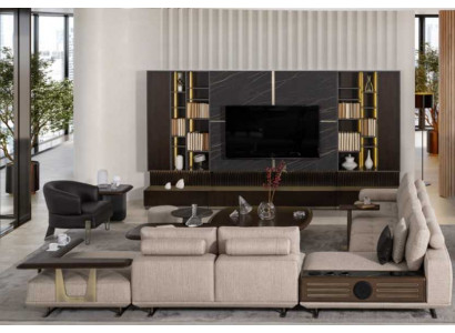 Żywy krajobraz L-shape Narożnikowa kanapa Couch Design Podkładka Ustawić Sofa Narożnik Nowość