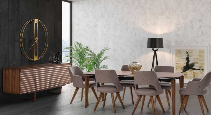 jadalnia Nowoczesny Zestaw Kredens 6x Krzesło z Stół obiadowy Luksusowy Zestaw Designerski