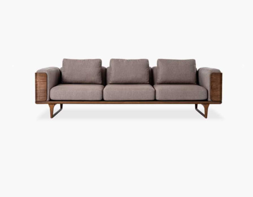 Luksusowa Sofa do Salonu Nowoczesny Design Drewno z Tekstyliami 270cm Duże Sofy