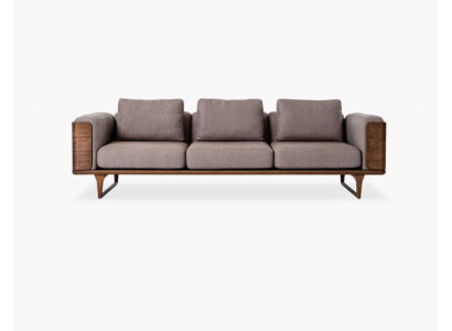 Luksusowa Sofa do Salonu Nowoczesny Design Drewno z Tekstyliami 270cm Duże Sofy