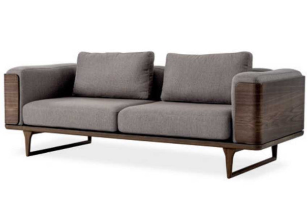 Luksusowa Sofa Szara Kolor Salon Podkładka Włókienniczy Kanapa Trzyosobowa 225x90