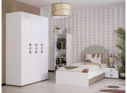 Design żłobek Komplete Łóżko meble dziecięce Drewno Biały komplet 4 szt. Nowe