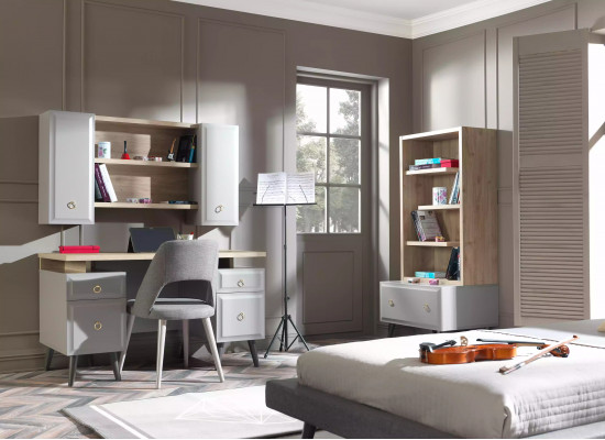 Biurko komputerowe Biurko Biurko dziecięce Drewno Szare Tabela Design