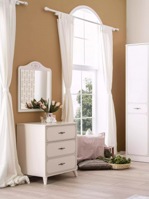 Kredens Szafa Drewno Komody Sypialnia Design Biały Luxus