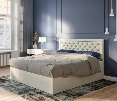 Sypialnia Łóżko Luxury Meble Style Modern Box Bed Design Podwójne łóżko