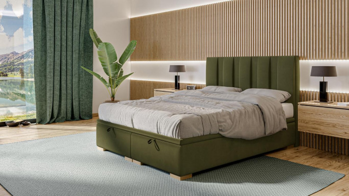 Sypialnia Łóżko Podwójne łóżko Nowoczesne Designerskie Meble Green Łóżko tapicerowane