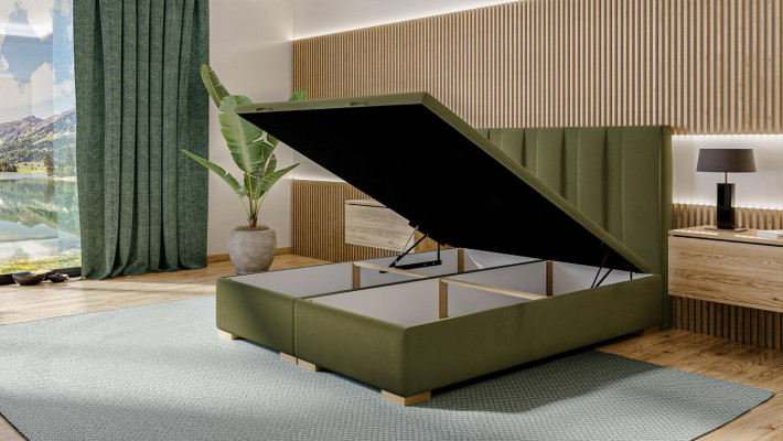 Sypialnia Łóżko Podwójne łóżko Nowoczesne Designerskie Meble Green Łóżko tapicerowane