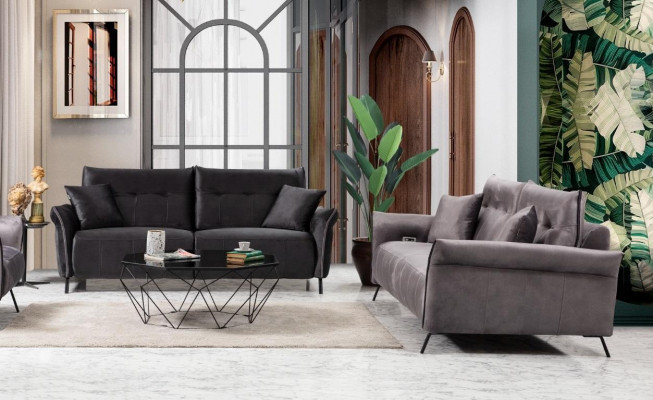 Zestaw sofowy zestaw 2 części salon 2x sofa kanapa trzyosobowa nowoczesne meble
