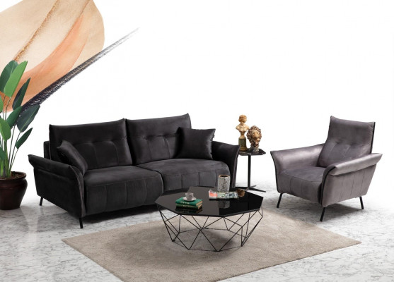 Zestaw sofowy zestaw 2 części salon 2x sofa kanapa trzyosobowa nowoczesne meble