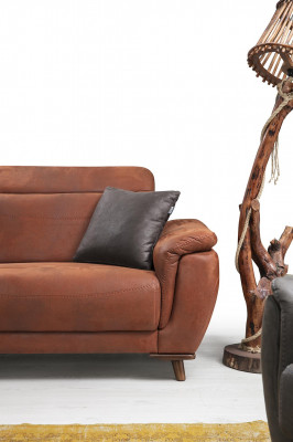 Zestaw sofowy 3-częściowy salon trzyosobowa sofa kanapa nowoczesny fotel luksusowy
