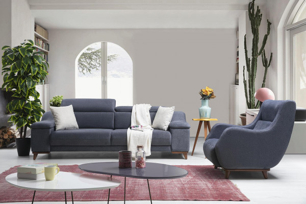 Kompletna Sofa Do Salonu Dwuczęściowa Trzyosobowa Nowoczesna Fotel Włókienniczy New Meble Couch