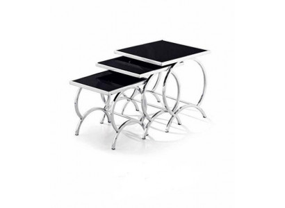 Stolik Tabela 3x stolik kawowy sofa stoły salon design Stal nierdzewna