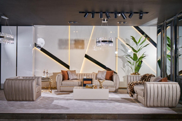 Fotel Design Salon Podkładka Drewno Modern Luxury New Kolor beżowy