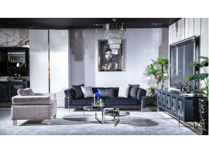Salon Zestaw sofowy 3+1 miejsce do siedzenia stolik kawowy Sofa Fotel Zestaw 4-częściowy.