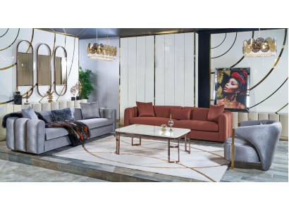 Zestaw sofowy 3+3+1 Siedziba stolik kawowy Zestaw Sofa Podkładka Kanapa 4-częściowa. ustawić