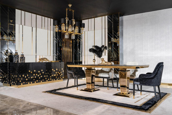 Stół obiadowy 6 krzeseł Kredens stoły do ​​jadalni Tabela stoły Krzesło Ustawić Grupa 6-częściowa