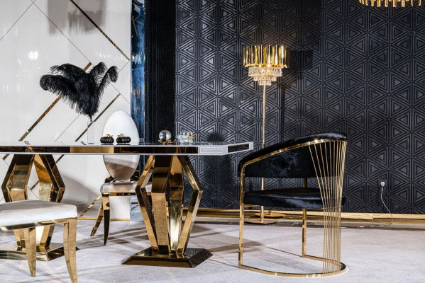 Luksusowe stoły jadalnia Tabela jadalnia Nowoczesne Stale Białe