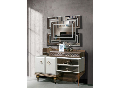 Meble Sypialnia Design Toaletka Lustro Drewno Kredens konsola