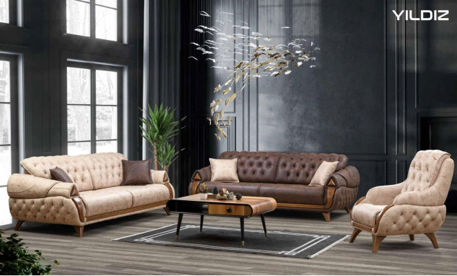 Sofa 3 miejsce do siedzenia Sofy Skóra Trzyosobowa Podkładka Design Living Room Meble
