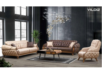 Sofa 3 miejsce do siedzenia Sofy Skóra Trzyosobowa Podkładka Design Living Room Meble