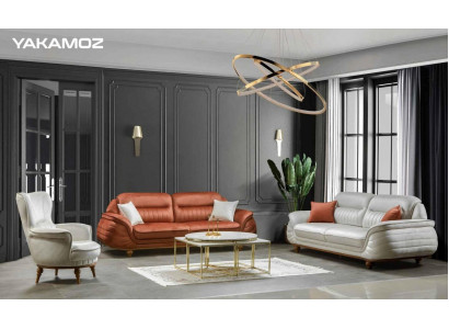 Ustawić Sofy Fotel Zestaw sofowy 3+3+1 miejsce do siedzenia Luksusowy Material Living Room