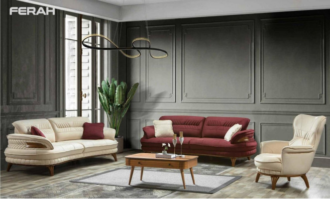 Grupa Zestaw sofowy 3+3+1 miejsce do siedzenia Luksusowa Sofa Fotel Sofy Zestaw materiałów