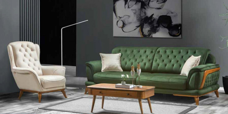 Sofa 3 miejsce do siedzenia Klasyczne kanapy Luksusowe meble Sofy Material Couch