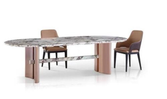 jadalnia Meble Stal nierdzewna Owalny Stół obiadowy Tabela Design stoły Luxury Meble