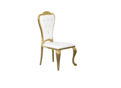 Styl Nowoczesny Stylowy Fotel Krzesło Biały Siedziba Podkładka Design Metal Włókienniczy