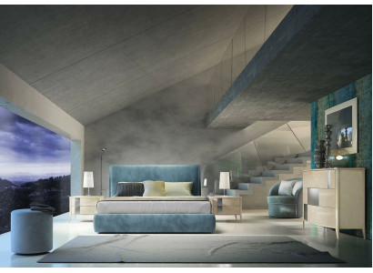 Luksusowy zestaw Sypialnia 4 sztuki. Łóżko 2x Stolik nocny Kredens Łóżko Modern Design