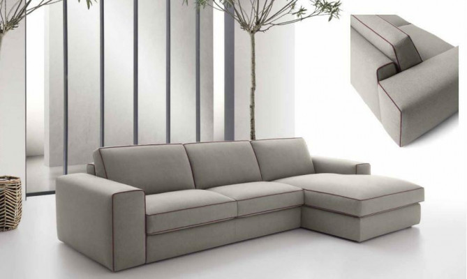 Materiałowa kanapa w kształcie litery L Żywy krajobraz Narożnikowa kanapa Sofa Modern Design Focus alfitalia