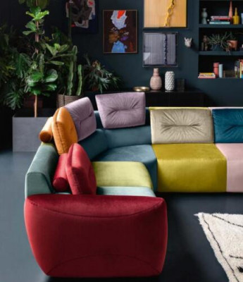 Narożnikowa kanapa Włókienniczy Narożnik Żywy krajobraz Design Narożnikowa kanapa Sofa Kanapa Włochy Alfitalia
