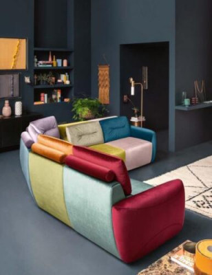 Narożnikowa kanapa Włókienniczy Narożnik Żywy krajobraz Design Narożnikowa kanapa Sofa Kanapa Włochy Alfitalia