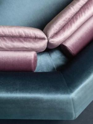 Narożnikowa kanapa Włókienniczy Narożnik Żywy krajobraz Design Narożnikowa kanapa Sofa Kanapa Włochy Alfitalia