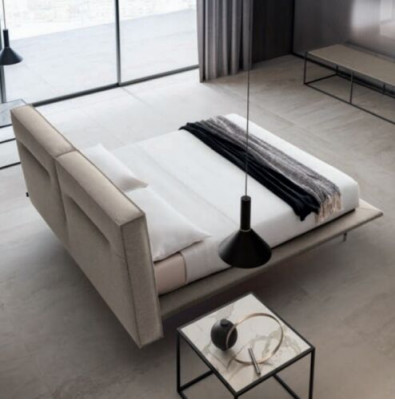 Design Drewno tekstylne skórzane łóżko 200x200cm Łóżko Sypialnia Łóżko hotelowe podwójne