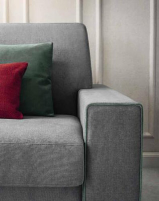 Sofa tekstylna do salonu szara dwuosobowa designerska sofa Podkładka sofy 2 miejsce do siedzenia Nowość