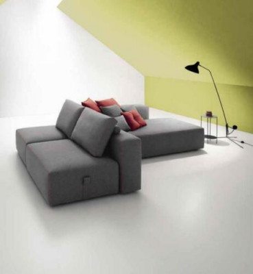 Sofa L-Shape Włókienniczy Kanapa Narożnik tapicerowana Siedziba sofa salonowa nowoczesna alfitalia