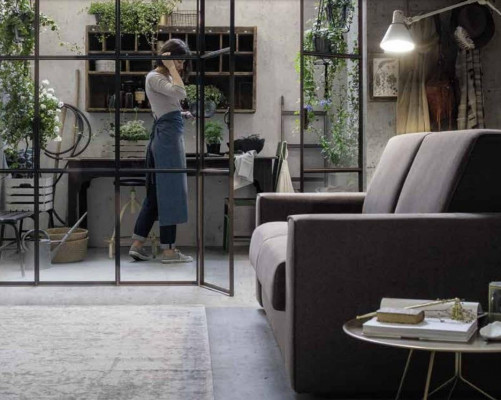 Sofa dwuosobowa materiałowa kanapa podkładka 2 miejsce do siedzenia salon sofa tekstylna designerska sofa