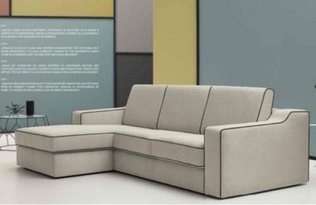 Design Włókienniczy Modern Couch Luxury Narożnikowa kanapa Meble w kształcie litery L Podkładka Beige alfitalia