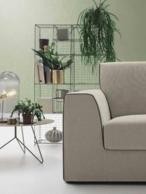 Szara Kanapa Żywy krajobraz Materiał Narożnik Sofa Design Włókienniczy Sofa L-Shape alfitalia Nowość