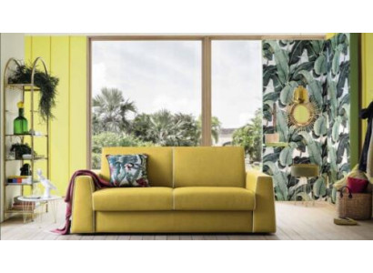 Design Pokój Dzienny Żółta Sofa 3 miejsce do siedzenia Alfitalia Materiał Couch Sofa Podkładka Sofy