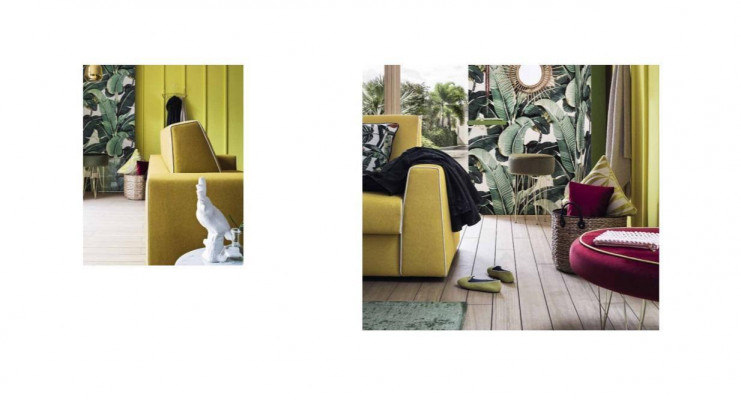 Design Pokój Dzienny Żółta Sofa 3 miejsce do siedzenia Alfitalia Materiał Couch Sofa Podkładka Sofy