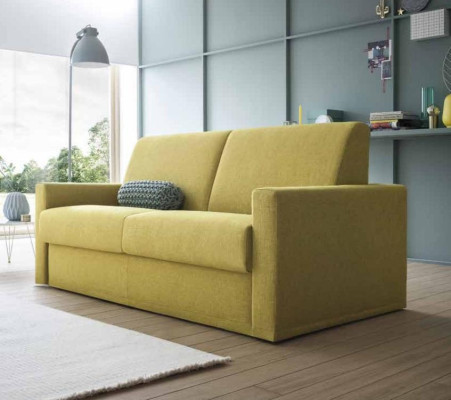 Dwuosobowa designerska sofa 2 miejsce do siedzenia Sofa materiałowa żółta rozkładana Włoskie Meble