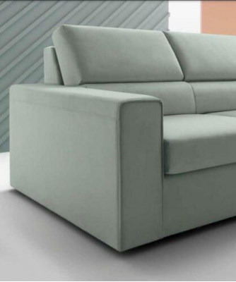 Sofa Modern Luxury Design 3 miejsce do siedzenia Meble Podkładka Light Green Włókienniczy Drewno alfitalia