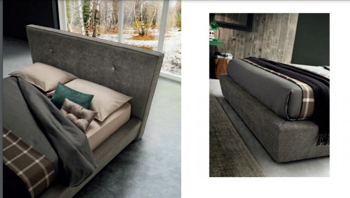 Designerskie łóżko Sypialnia Skóra Włókienniczy Hotel Luxury Aksamit Podkładka