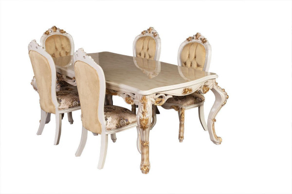 Beżowy Klasyczny Projektant Mebli Do Jadalni Stół obiadowy z Krzesłami Sofa Chesterfield