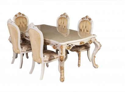 Beżowy Klasyczny Projektant Mebli Do Jadalni Stół obiadowy z Krzesłami Sofa Chesterfield