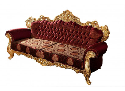 Luksusowa kanapa trzyosobowa Podkładka Meble Aksamit Baroque Czerwony 3 Siedziba Sofa Nowość