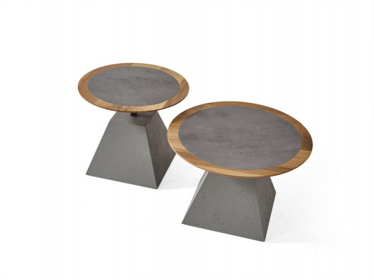 stolik kawowy Drewno Okrągłe Side Design Srebrny Tabela Meble Living Room